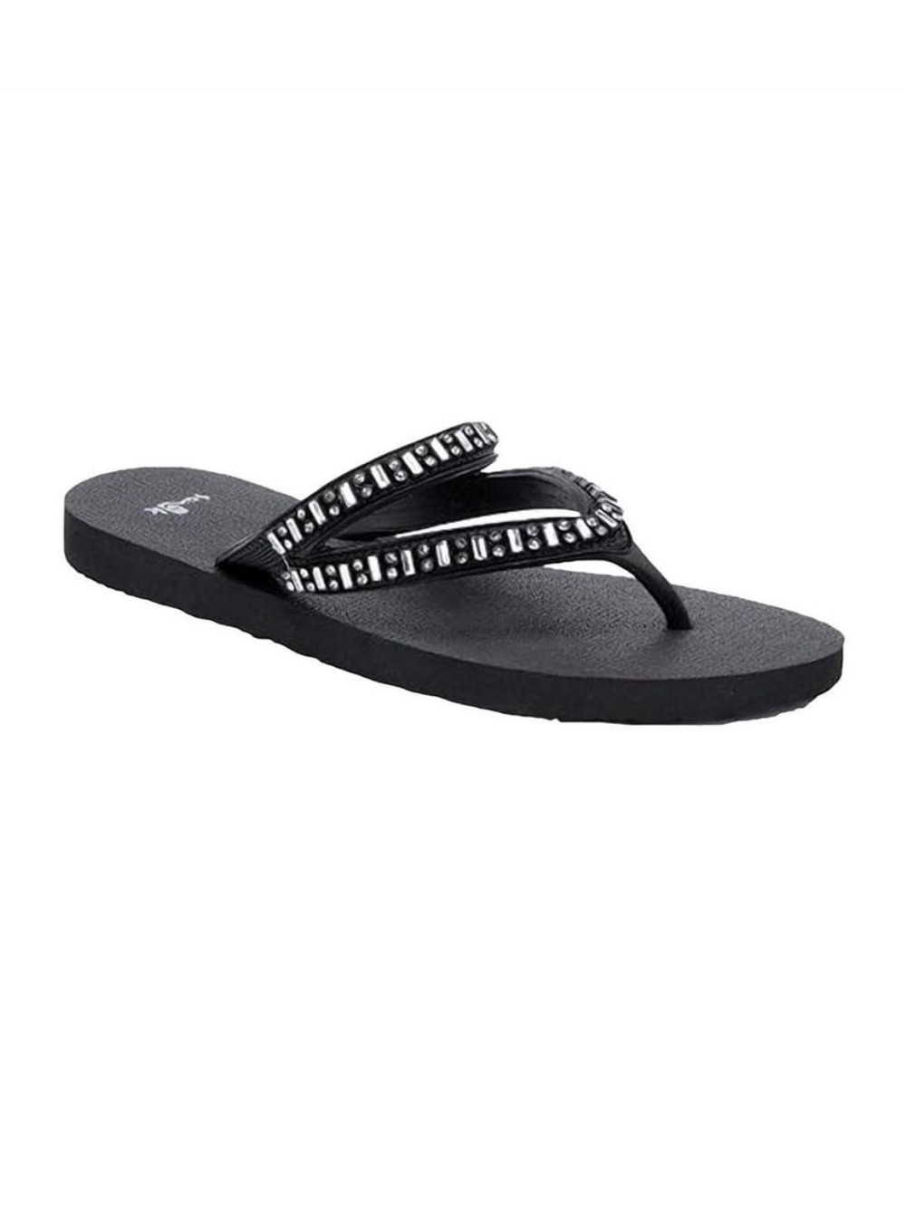 Sanuk Selene Crystal Black Flip Flop Sandals Size 8-9